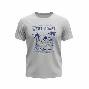 Gray West Coast Graphic T-Shirt